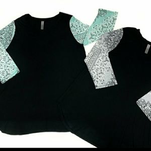 5/$27 Honeyme XL top with 3/4 sleeves grey